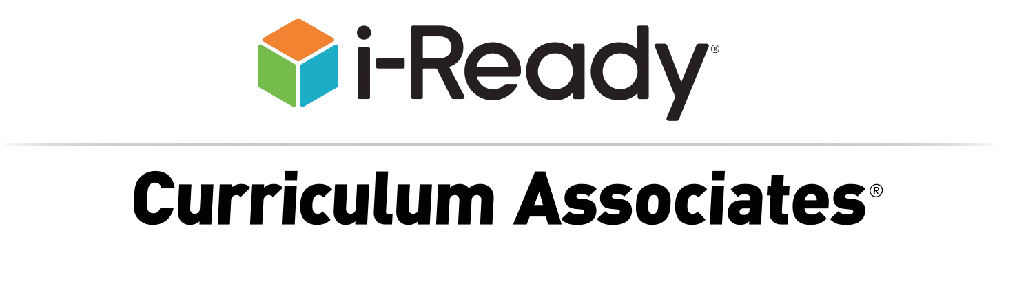 I-Ready logo with a colorful cube, above the words Curriculum Associates in bold black text on a light background.